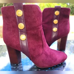 Tommy Hilfiger Burgundy Booties -‎ Size 9.5